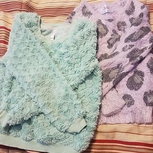 2 soft, fuzzy girls sweaters